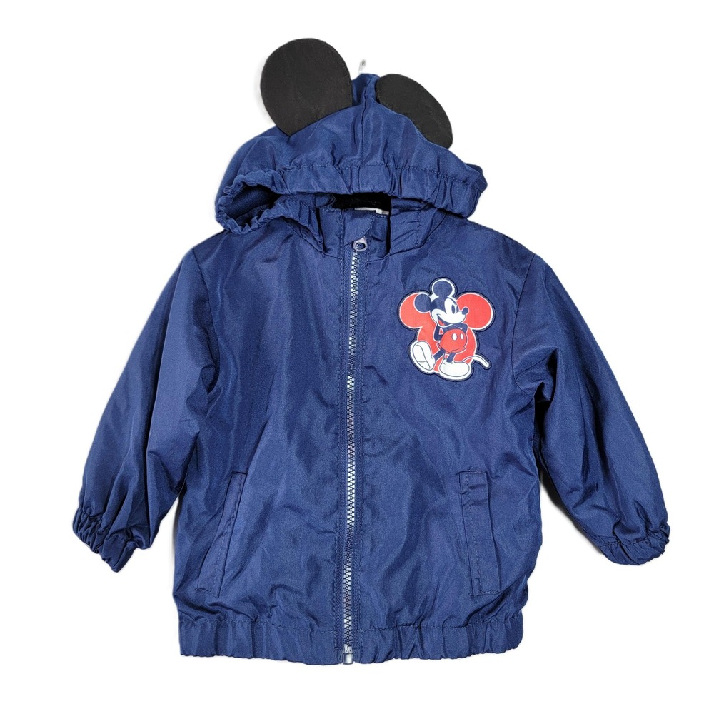Kids Junior Mickey Mouse‎ Hooded Ears Jacket Size 12 Months Navy Blue Zip Up